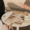 brown backgammon travel roll up board